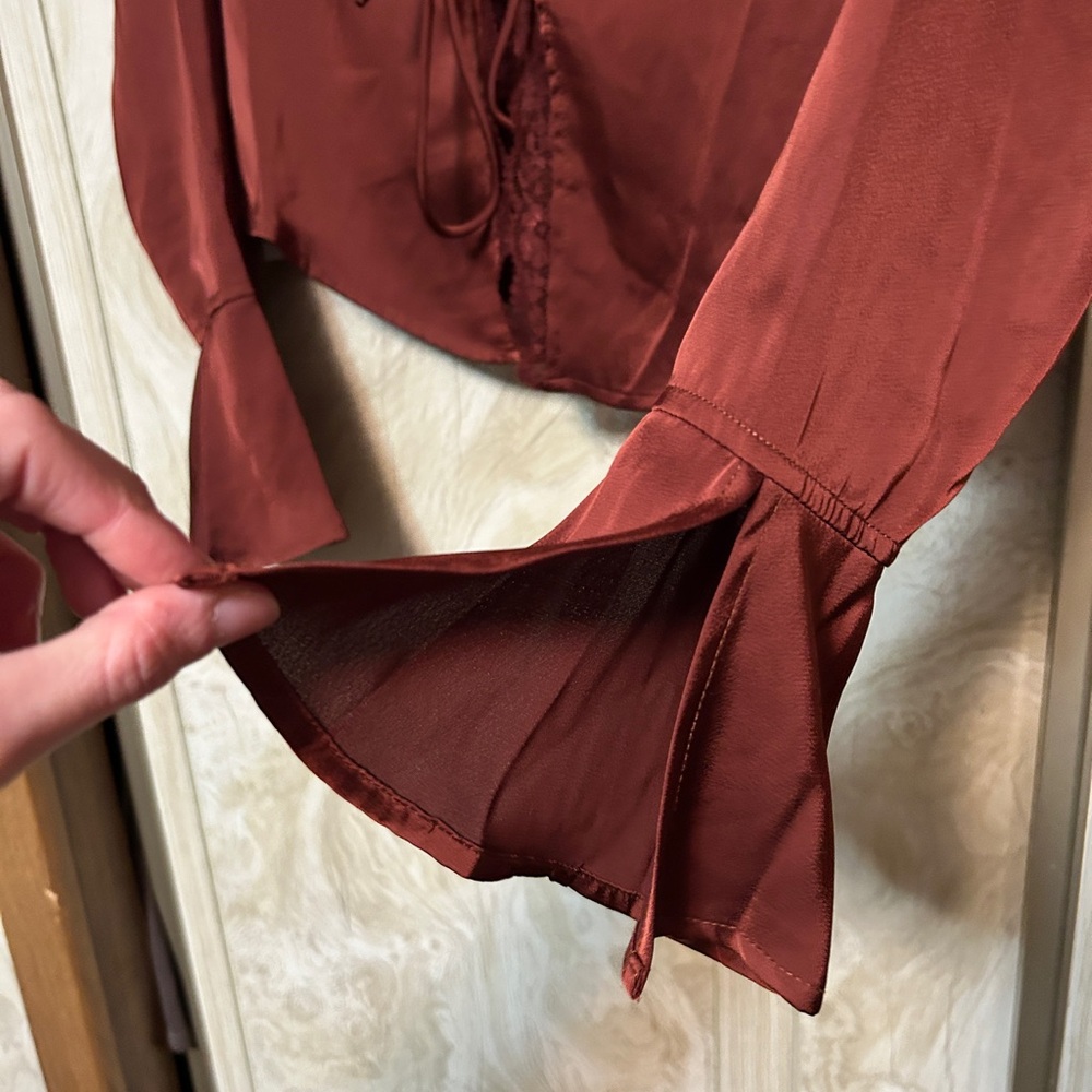 Princess Polly Copper Satin Top - Picture 7 of 7